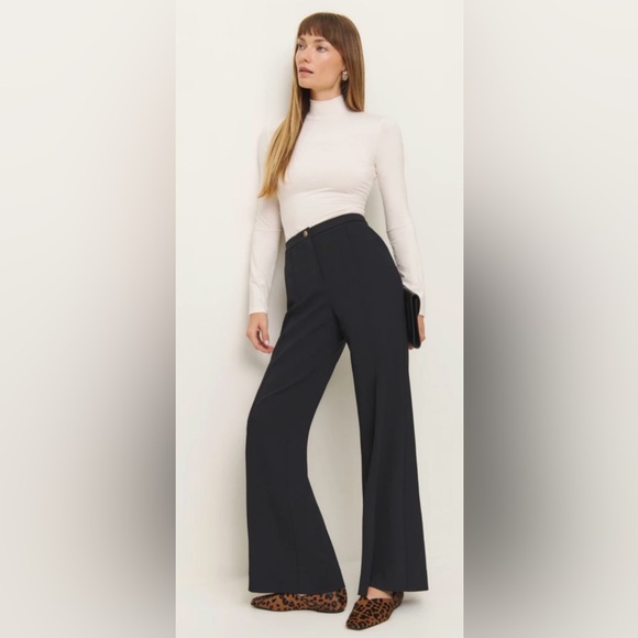 Reformation Pants - Reformation Black Pants 12 Teddy Knit Wide Leg Lined Dressy NWT $178 *SOLD OUT*